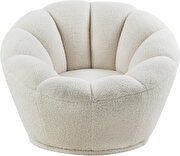 White faux sheepskin swivel chair by Meridian additional picture 2