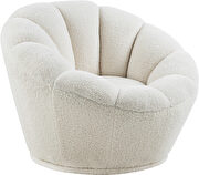 White faux sheepskin swivel chair by Meridian additional picture 5