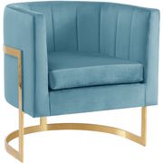 Velvet aqua fabric contemporary chair by Meridian additional picture 4