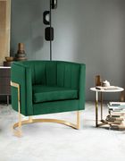 Velvet green fabric contemporary chair by Meridian additional picture 3
