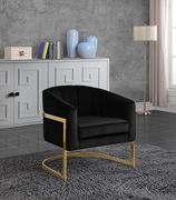 Velvet black fabric contemporary chair by Meridian additional picture 2