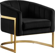 Velvet black fabric contemporary chair by Meridian additional picture 4