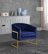 Velvet navy fabric contemporary chair by Meridian additional picture 3