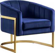 Velvet navy fabric contemporary chair by Meridian additional picture 4