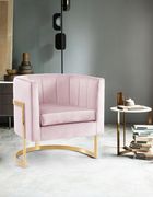 Velvet pink fabric contemporary chair by Meridian additional picture 4