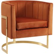 Velvet cognaq fabric contemporary chair by Meridian additional picture 4