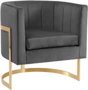 Velvet gray fabric contemporary chair by Meridian additional picture 4
