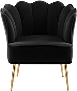 Modern accent chair in black velvet w/ gold legs by Meridian additional picture 3