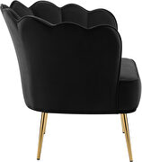Modern accent chair in black velvet w/ gold legs by Meridian additional picture 4