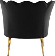 Modern accent chair in black velvet w/ gold legs by Meridian additional picture 5