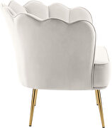 Modern accent chair in cream velvet w/ gold legs by Meridian additional picture 2