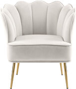 Modern accent chair in cream velvet w/ gold legs by Meridian additional picture 3