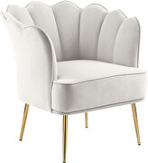 Modern accent chair in cream velvet w/ gold legs by Meridian additional picture 4