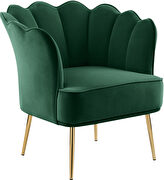 Modern accent chair in green velvet w/ gold legs by Meridian additional picture 2
