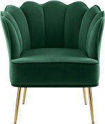 Modern accent chair in green velvet w/ gold legs by Meridian additional picture 4