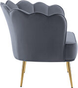 Modern accent chair in gray velvet w/ gold legs by Meridian additional picture 2