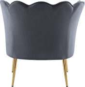 Modern accent chair in gray velvet w/ gold legs by Meridian additional picture 4