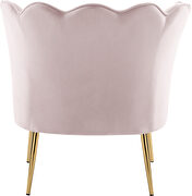 Modern accent chair in pink velvet w/ gold legs by Meridian additional picture 3