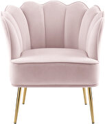 Modern accent chair in pink velvet w/ gold legs by Meridian additional picture 4