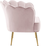 Modern accent chair in pink velvet w/ gold legs by Meridian additional picture 5
