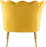 Modern accent chair in yellow velvet w/ gold legs by Meridian additional picture 3