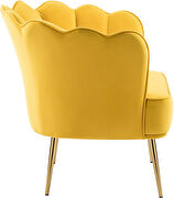 Modern accent chair in yellow velvet w/ gold legs by Meridian additional picture 5