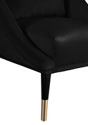 Velvet stylish accent chair with gold tip legs by Meridian additional picture 2