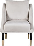 Velvet stylish accent chair with gold tip legs by Meridian additional picture 3