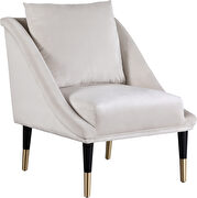Velvet stylish accent chair with gold tip legs by Meridian additional picture 4