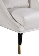 Velvet stylish accent chair with gold tip legs by Meridian additional picture 6