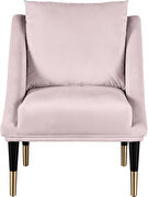 Velvet stylish accent chair with gold tip legs by Meridian additional picture 2