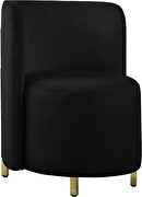 Rounded accent chair in black velvet by Meridian additional picture 2