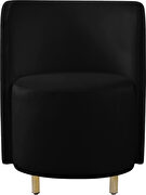 Rounded accent chair in black velvet by Meridian additional picture 5