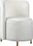 Rounded accent chair in cream velvet by Meridian additional picture 2