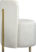Rounded accent chair in cream velvet by Meridian additional picture 3