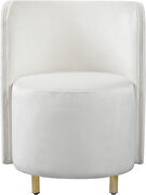 Rounded accent chair in cream velvet by Meridian additional picture 4