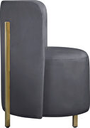 Rounded accent chair in gray velvet by Meridian additional picture 2