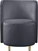 Rounded accent chair in gray velvet by Meridian additional picture 5