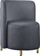 Rounded accent chair in gray velvet by Meridian additional picture 6