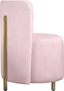Rounded accent chair in cream velvet by Meridian additional picture 5