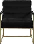 Channel tufted black velvet / gold frame chair by Meridian additional picture 3
