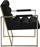 Channel tufted black velvet / gold frame chair by Meridian additional picture 4
