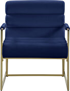 Channel tufted blue velvet / gold frame chair by Meridian additional picture 3