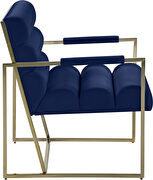 Channel tufted blue velvet / gold frame chair by Meridian additional picture 4