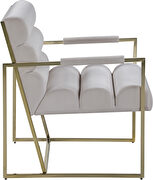 Channel tufted cream velvet / gold frame chair by Meridian additional picture 2