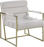 Channel tufted cream velvet / gold frame chair by Meridian additional picture 3