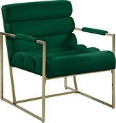 Channel tufted green velvet / gold frame chair by Meridian additional picture 6