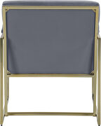 Channel tufted gray velvet / gold frame chair by Meridian additional picture 3