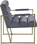 Channel tufted gray velvet / gold frame chair by Meridian additional picture 4