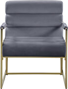 Channel tufted gray velvet / gold frame chair by Meridian additional picture 5